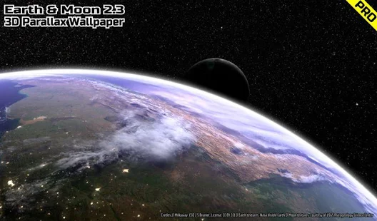  Earth & Moon in HD Gyro 3D PRO Parallax Wallpaper   -  
