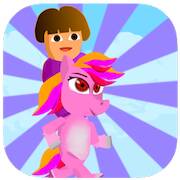  Dora Riding Pony Escape Jungle   -  