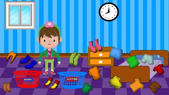 Программа Стирка и глажка одежды: дети Прачечная игры на Андроид - Открыто все