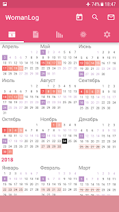 Программа WomanLog календарь на Андроид - Полная версия