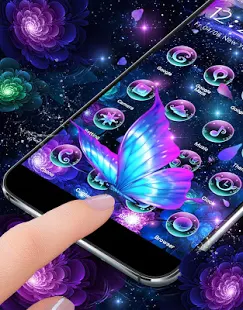 Программа 3D неоновая бабочка Блестящая тема на Андроид - Полная версия