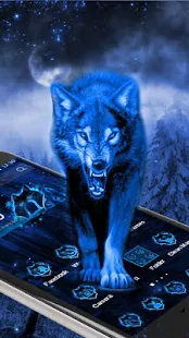 Программа Тема 3D Neon Vivid Wolf на Андроид - Полная версия