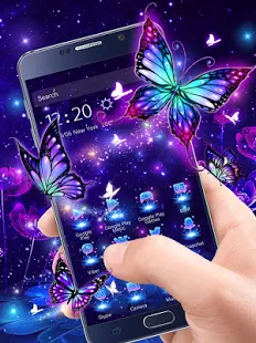 Программа 3D Фиолетовый бабочка тема на Андроид - Полная версия