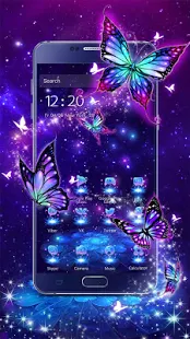 Программа 3D Фиолетовый бабочка тема на Андроид - Полная версия