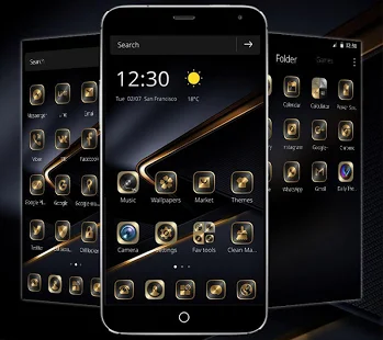 Программа Золотая черная тема для Huawei P10 на Андроид - Открыто все