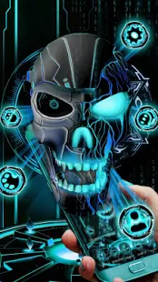 Программа Neon Tech Evil Skull 3D Theme на Андроид - Полная версия