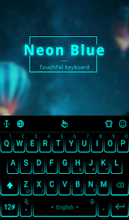 Программа Тема клавиатуры Неоновый синий на Андроид - Открыто все