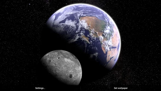 Программа Earth & Moon in HD Gyro 3D Parallax Live Wallpaper на Андроид - Новый APK
