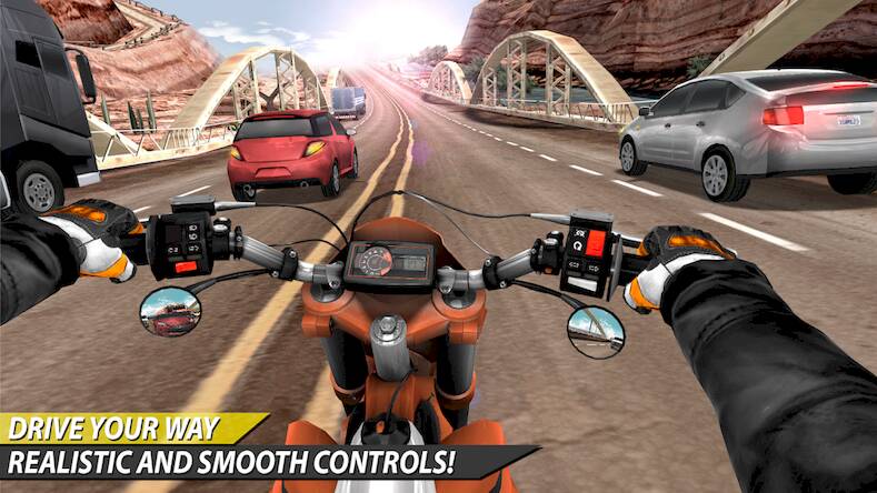  Moto Rider In Traffic   -  