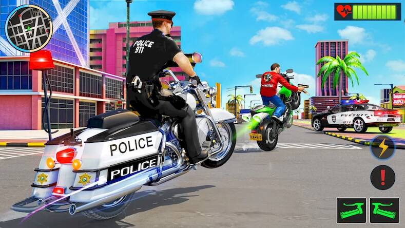  Police Moto Bike Chase Crime   -  